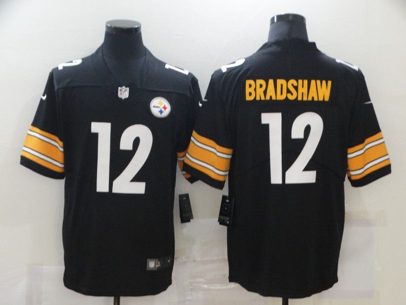 Men Pittsburgh Steelers #12 Bradshaw Black Nike Limited Vapor Untouchable NFL Jerseys->youth nfl jersey->Youth Jersey